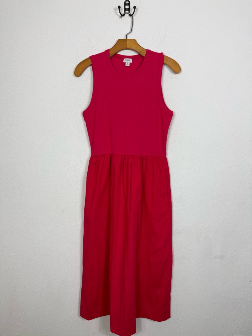 J. Crew Ribbed-knit mixy Pink Midi dress Sz Small